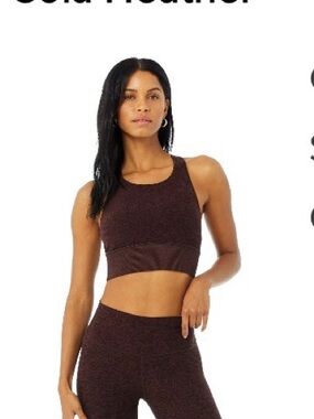 Alo soft racer back sports bra in cherry cola